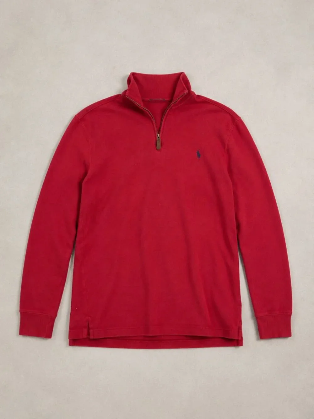 Polo Ralph Lauren Estate Rib Quarter Zip Pullover Men’s L Red Cotton